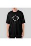 Harley Chopper Motorcycle Theme Oversize Black T-Shirt