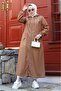 Armine Long Trench Coat with Front Pocket Detail