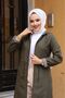 Ankle Striped Hooded Trench Coat - 4