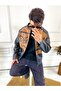 Leather Jacket Bomber Jacket Leather Coat Oversize College Jacket with Zipper Pockets - 2