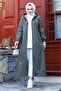 Armine Long Trench Coat with Front Pocket Detail - 4