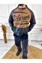 Leather Jacket Bomber Jacket Leather Coat Oversize College Jacket with Zipper Pockets - 3