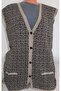 Er Clothing Winter Batalo Knitwear Vest Buttoned Pocketed Patterned Beige - 4