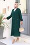Hooded Long Hijab Cap Tunic - Pocket Detailed, Square Snap Button - 2