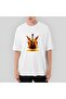 Classic Guitar Yellow Fire Oversize White T-Shirt