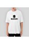 Suzuki Logo Text Black Oversize White T-Shirt