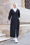 Full Length Long Trench Coat with Ankle and Stripe Inside Hood - 4