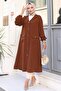 Hooded Snap button Tunic with Front Pocket Detail and Modest Button Closure - 3