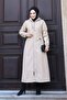 Zipper Detailed Trench Coat Long Top Coat with Front Pocket - 4