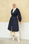 Belted Waist Plaid Inside Trench Coat - 5