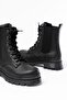 2051-298 Black Luna Flat Heeled Lace up Elastic Daily Women's Boots - 5