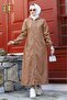 Armine Long Trench Coat with Front Pocket Detail - 4