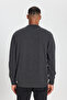 Men's Anthracite-Melange Cotton Standard Fit Regular Cut Polo Collar Knitwear Sweater - 5