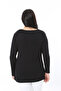 Women's Plus Size Black Stone Detailed Crew Neck Long Sleeve Blouse 65N38365 - 6