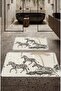 Zebra Patterned Bath Mat Set – Non-Slip Base, Washable (50X60, 60X90 cm)