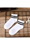 Stripe Detailed White Unisex College Socks 4-Piece Economical Package -P01 - 2