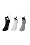 Unisex Black And White Striped College Socks 2 Pairs