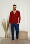 Fashion Stripe Men's 100% Cotton Front Buttoned Pockets Long Sleeve Pajama Set 6767 - 2
