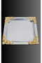 6-Piece Luxury Rose Figured Stainless Steel Coffee, Tea & Presentation Tray - 5