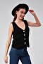 Women's Knitwear Buttoned Vest - 4