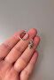Unisex Gray Seashell Figure Dangle Steel Hoop Earrings - 3