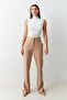 Beige Waist Detailed Pocket Full Fit Trousers - 3