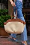Tan Women's Contrast Tote Bag - 3