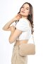 Cream Straw Women's Multi-Compartment Quilted Crossbody Bag - 5