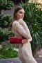 Claret Red Patent Leather Women's Asymmetrical Cut Shoulder Bag - 4