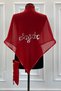 Red Chiffon Groomsmen Shoulder Cover Shawl Triangle Model, Silver Printed, Groomsmen Soldier Henna Cover - 2