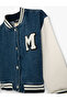 Bomber Jacket with Appliqué Detail and Round Neckline - 5