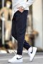 Navy Blue Men's Basic Pocket Elastic Leg Sweatpants 6547 - 2