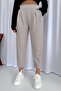 Balloon Pants with Elastic Back - Light Gray