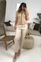 Beige Twisted Cardigan - Piping Detail - 7