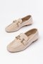 303 Beige Suede Casual Women's Ballerinas with Buckle Accessories - 4