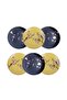 Lucile Black Yellow Bird Patterned Set of 6 Porcelain Serving Plates 20 cm Lywy 007 - 2