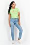 Women Crew Neck Short Sleeves Printed T-Shirt, Lime - 4