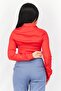 Women Spread Collar Long Sleeve Plain Top, Red - 2