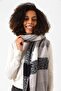 Tasseled boucle scarf shawl 44x195 cm 1283 black - 5