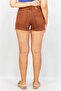 Women Plain Slim Mom Denim Shorts, Brown - 4