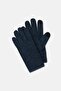 Men Knitted Fleece Gloves, Navy Blue - 2