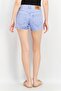 Women High Waited Denim Shorts, Blue - 3