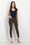 Women Regular Fit Plain Zip Pocket Non-Stretchable Jeans, Dark Olive - 2