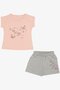 3-8 Years Old Butterfly Printed Girls' Shorts Set - Salmon - 2