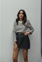 Black Striped Long Sleeve Blouse - 3