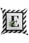 Letter (E) Throw Pillow Case
