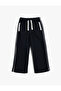 Wide Leg Sweatpants with Elastic Waist and Color Block Design