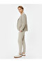 Fabric Trousers Slim Fit Elastic Waist Buttoned Pocket Detailed Layered Leg - 2