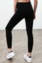 Monroe Women's Comfort Fit Wide Waist Elastic Gathering Full Length Black Tights - 3