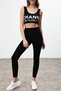 Monroe Women's Comfort Fit Wide Waist Elastic Gathering Full Length Black Tights - 4